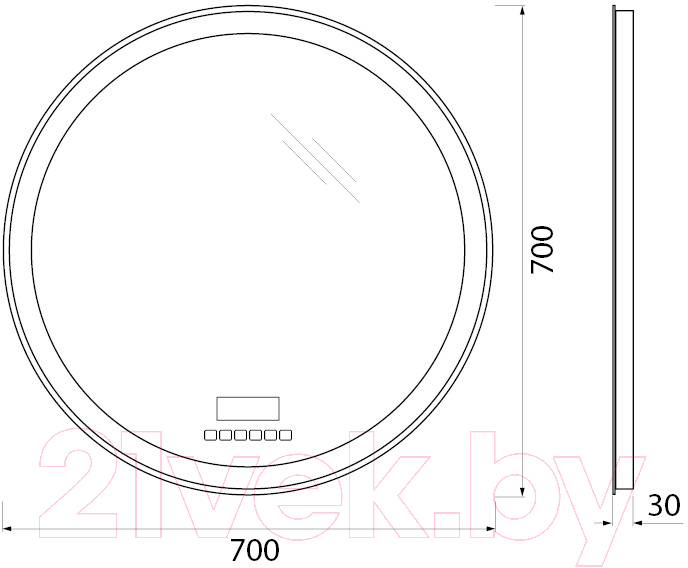 Зеркало BelBagno SPC-RNG-700-LED-TCH-RAD