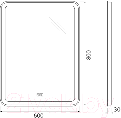 Купить Зеркало BelBagno SPC-MAR-600-800-LED-TCH-WARM  