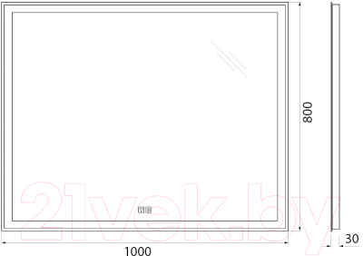 Зеркало BelBagno SPC-GRT-1000-800-LED-TCH-WARM