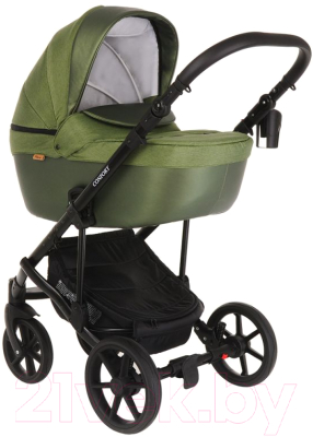 Детская универсальная коляска Pituso Confort Plus 2 в 1 (оливковый/кожа оливковый металлик)