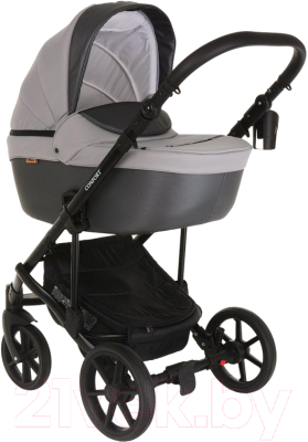 Детская универсальная коляска Pituso Confort Plus 2 в 1 (серый/кожа темно-серый)