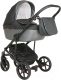 Детская универсальная коляска Pituso Confort Plus 2 в 1 (темно-серый/кожа серый металлик) - 