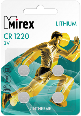 Комплект батареек Mirex CR1220 3V / 23702-CR1220-E4 (4шт)