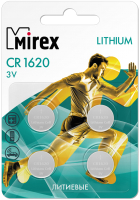 Комплект батареек Mirex CR1620 3V / 23702-CR1620-E4 (4шт) - 