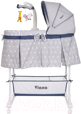 Детская кроватка Pituso Viana 3 в 1 / YS401-SG (Stars Grey/серый)