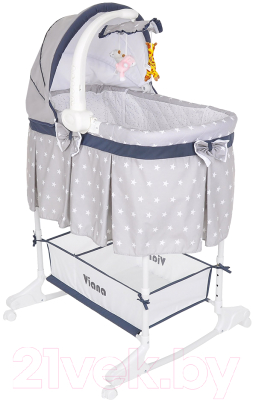 Детская кроватка Pituso Viana 3 в 1 / YS401-SG (Stars Grey/серый)