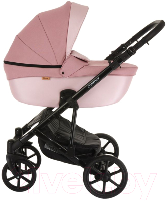 Детская универсальная коляска Pituso Confort Plus 2 в 1 (пудровый/кожа пудровый/металлик)