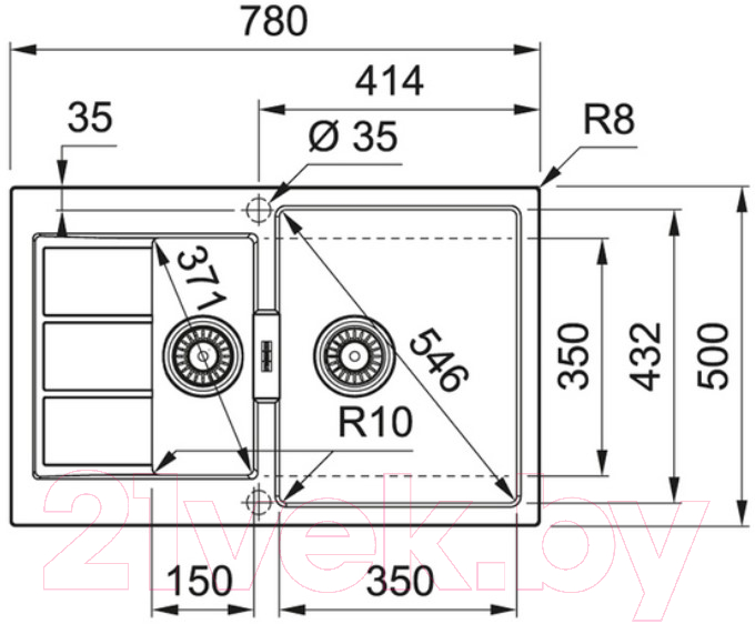 Мойка кухонная Franke S2D 651-78 (143.0628.386)