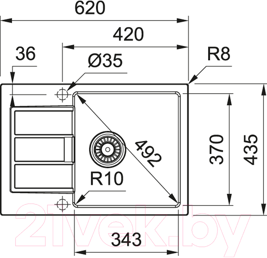 Мойка кухонная Franke S2D 611-62/435 (143.0628.361)