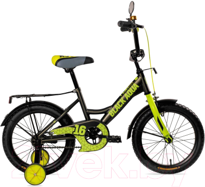 Детский велосипед Black Aqua Fishka 20 KG2027 со светящимися колесами (хаки/лимо)