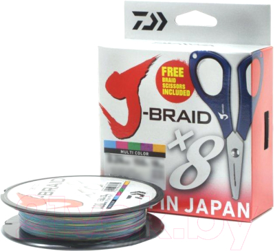 

Леска плетеная Daiwa, Разноцветный, J-Braid X8E-W/SC 0.24мм 150м + ножницы / 40002990