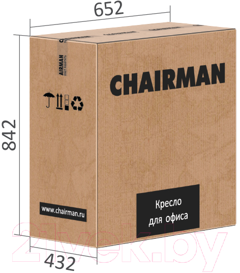 Кресло офисное Chairman 442 (ткань E-34, синий)