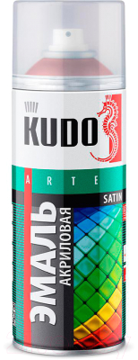 Эмаль Kudo Универсальная акриловая Satin RAL 3002 / KU-0A3002 (520мл, карминно-красный)