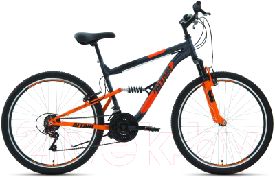 Велосипед Altair Altair MTB FS 26 1.0 2021 / RBKT1F16E010 (18, темно-серый/оранжевый)