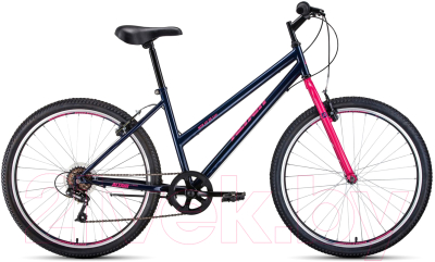 Велосипед Forward Altair MTB HT 26 Low 2021 / RBKT1M166002 (15, темно-синий/розовый)