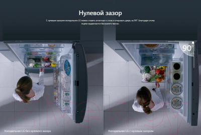 

Холодильник с морозильником LG, DoorCooling+ GA-B459CLSL