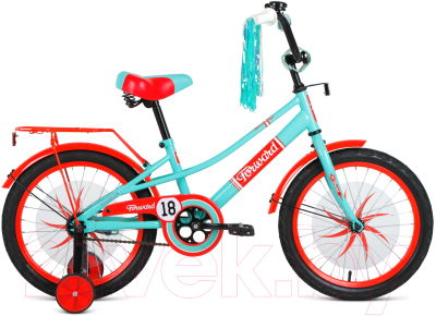 Детский велосипед Forward Azure 20 2021 / 1BKW1C101004 (зеленый/красный)
