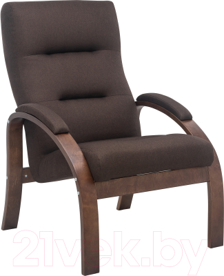 Кресло мягкое Импэкс Leset Лион (орех текстура/малмо 28/коричневый)