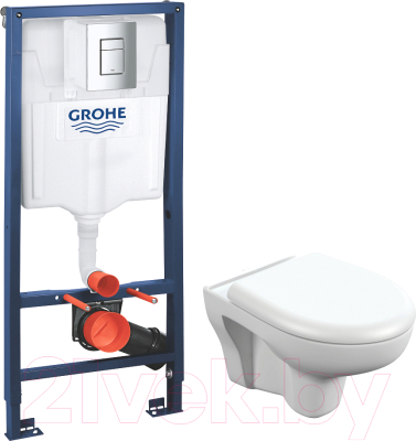 

Унитаз подвесной с инсталляцией Cersanit, S-MZ-NATURE-COn-DL-w + 38772001