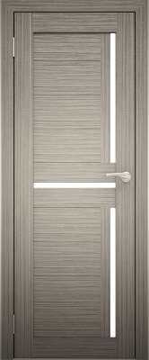 Дверь межкомнатная Юни Амати 18 40x200 (дуб дымчатый/стекло белое)