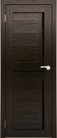 Дверь межкомнатная Юни Амати 18 40x200 (дуб венге/стекло черное) - 