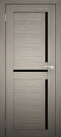 Дверь межкомнатная Юни Амати 18 40x200 (дуб дымчатый/стекло черное) - 