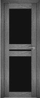 Дверь межкомнатная Юни Амати 19 70x200 (дуб шале графит/стекло черное) - 