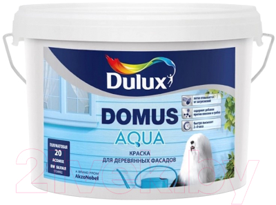 

Краска декоративная Dulux, Белый, Domus Aqua BW
