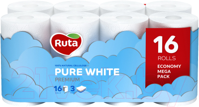Туалетная бумага Ruta Pure (16рул)