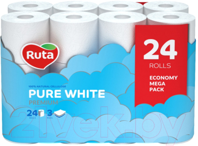 Туалетная бумага Ruta Pure (24рул)