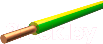 Провод силовой Ecocable ПуВ-1x6 (15м, желтый/зеленый)