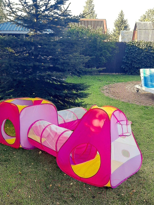 Детская игровая палатка Фея Порядка Лабиринт / CT-250 (розовый/фиолетовый/желтый)