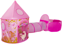 Детская игровая палатка Фея Порядка Домик Белоснежки с манежем / CT-300 (розовый) - 