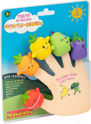 

Развивающая игра Bondibon, Театр на пальцах. Фрукты-овощи / ВВ4775