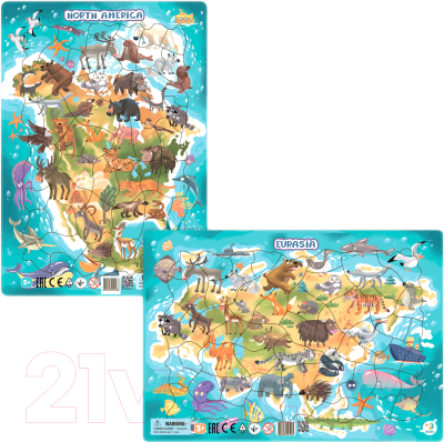 

Набор пазлов Dodo, Северная Америка. Евразия