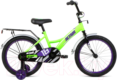 Детский велосипед Forward Altair Kids 18 2021 / 1BKT1K1D1004 (ярко-зеленый/фиолетовый)