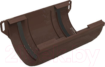 Изображение товара Соединитель желобов Ruplast С уплотнителем 125мм ПВХ RAL 8014 (коричневый)