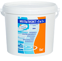 Комплексное средство для бассейна Маркопул Кемиклс Мультиэкт 5 в 1 таблетки (5кг) - 
