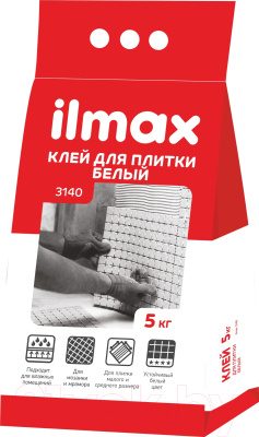 Клей для плитки ilmax 3140 (5кг, белый)