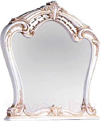 Зеркало Мебель-КМК Розалия 0456.5 (белый/белый жемчуг/патина золото)