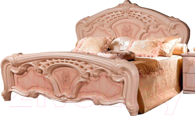 Двуспальная кровать Мебель-КМК Розалия 0645.5 (дуб молочный)