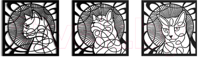 Декор настенный Arthata Кружевные коты 130x40-B / 023-3