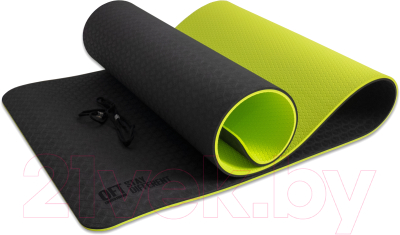 Коврик для йоги и фитнеса Original FitTools FT-YGM10-TPE-BG TPE (черный/зеленый)