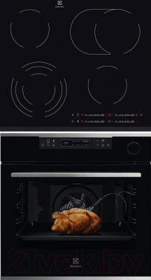 

Комплект встраиваемой техники Electrolux, OKC8P31X + EHF6547FOK