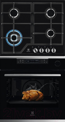 

Комплект встраиваемой техники Electrolux, OKC8P31X + GPE363MB