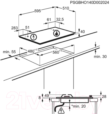 Комплект встраиваемой техники Electrolux EZB53430AK + GME263LX