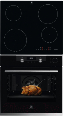 

Комплект встраиваемой техники Electrolux, OKC6P51X + IKE6420KB