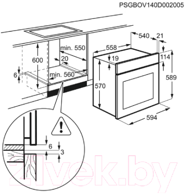 Комплект встраиваемой техники Electrolux OCF5E50Z + GPE363MB