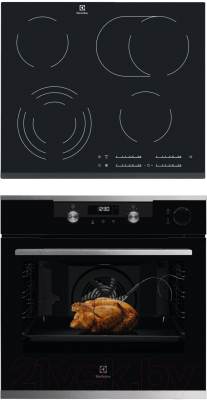 

Комплект встраиваемой техники Electrolux, OKC6P51X + EHF6547FOK