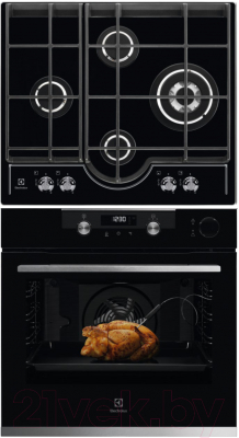 

Комплект встраиваемой техники Electrolux, OKC6P51X + GPE363RCK
